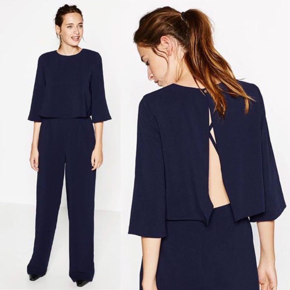 Zara peekaboo cami camisole peek-a-boo  Jumpsuit Size Medium